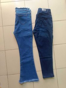 (COMBO SET) Stylish Blue Denim Jeans (Set of 2)