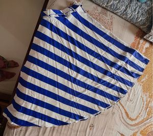 Blue &amp; White Striped Skirt