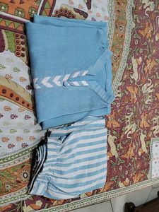 Blue Cotton Kurta Set