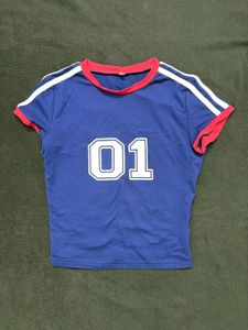 SAVANA Blue "01" Graphic T-Shirt