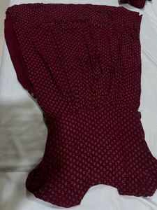 Maroon Embroidered Kurta Set with pant