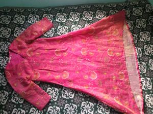 Pink Floral Print Kurta