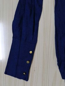 Navy Blue Mock Neck Sweatshirt