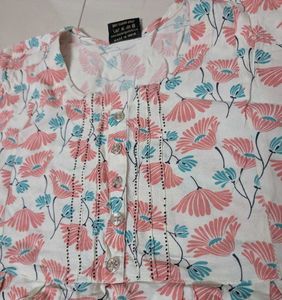 Floral Print Cotton Kurta