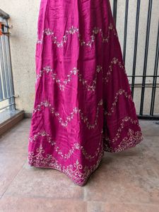 zardosi &amp; beads cherry pink  lehenga choli