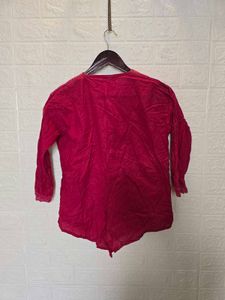 Stylish Pink Kurta with Lace Detail