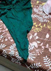 Green Ethnic Kurta with Purple Bandhani Print