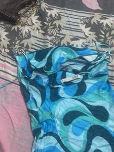 Retro Swirl Print Mini Dress