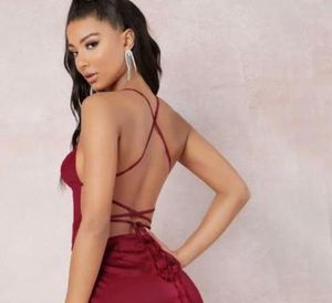 Satin Cowl Neck Backless Mini Dress