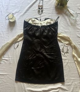 Elegant Black &amp; Gold Strapless Dress
