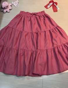 Tiered Maxi Skirt - Rose Pink