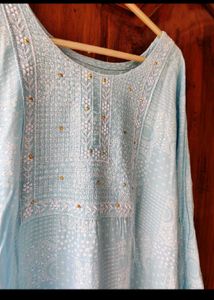 Elegant Sky Blue Kurti