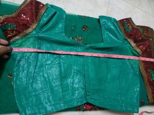 Elegant Saree With Stitched Blouse &amp; Chaniya