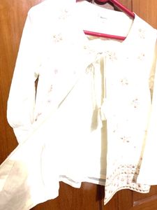 White Ethnic Jacket with Embellishments
