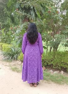 Purple Printed Maxi Dress