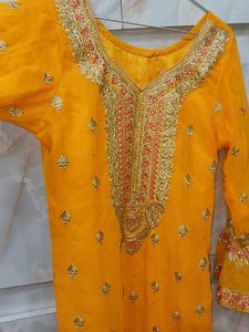 Yellow Embroidered Kurti