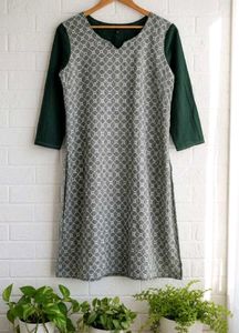 Stylish Grey Printed Kurta