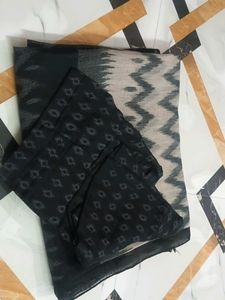 Elegant Black & White Saree
