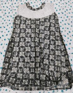 Stylish Printed Kurta with Lace Neckline