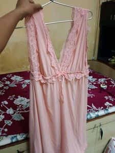 Peach Lace Trim Nightgown