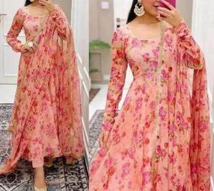 🌸🌸Floral Print Anarkali Kurta Set