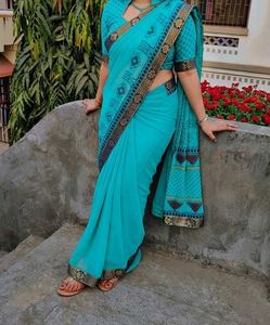 Elegant Blue Saree with Blouse