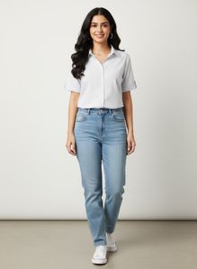 Striped Button-Down Short Sleeve Shirt