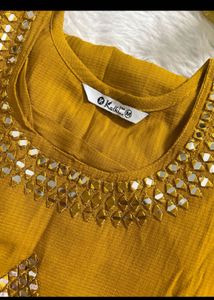 Yellow Embroidered Kurta Set with Dupatta