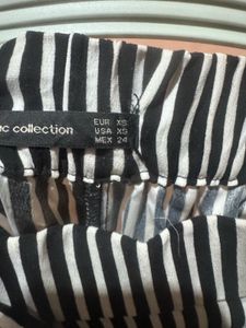 zara Trafaluc Black &amp; White Stripped Wide Leg Culo