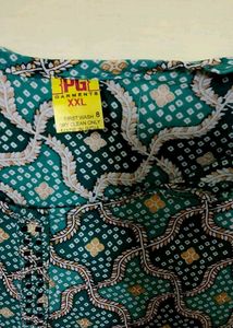 Green Bandhani Print Kurta