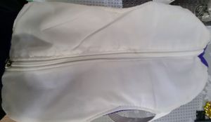Purple and white synthetic Tote Bag