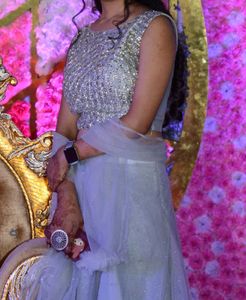 Sale Price- Grey Heavy Lehenga for shadi season