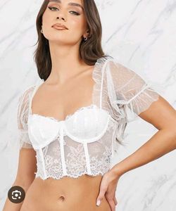 White Lace Corset Top