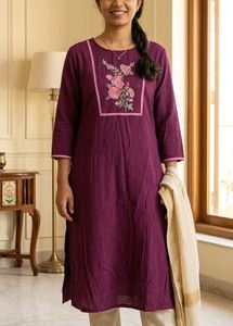 Embroidered Cotton Kurta
