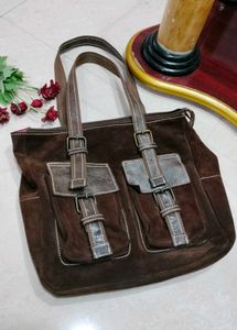 Brown Suede Shoulder Bag