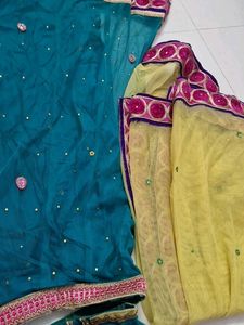Embroidered Teal Lehenga Choli Set