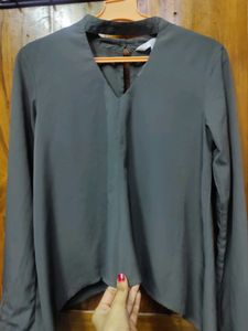 GREY Neck Design Top For Women