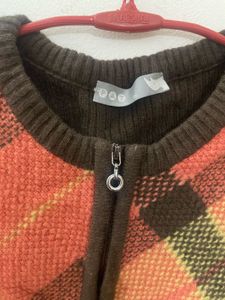 Argyle Knit Vest with Zipper