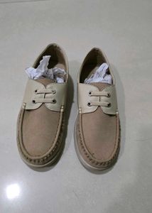 Beige & Cream Boys Loafers