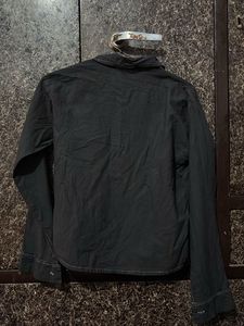 Black Cropped Jacket with Flower Appliques