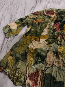 Unique Abstract Print Button-Up Shirt