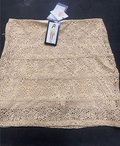 ELLE Lace Crochet Skirt | Brown/Beige