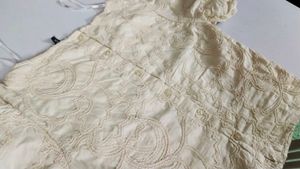 Chic Cream Textured Puff Sleeve Top