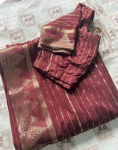 Seematti brown saree with blouse