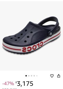 Black Crocs with Red &amp; White Trim