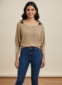Sparkly Gold Dolman Sleeve Top