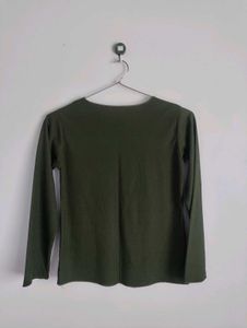 Long Sleeve Olive Green Top