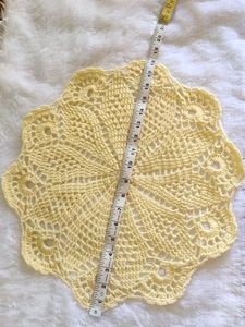 Handmade Yellow Crochet Doily