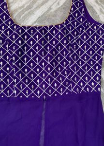 Elegant Purple Embroidered Gown