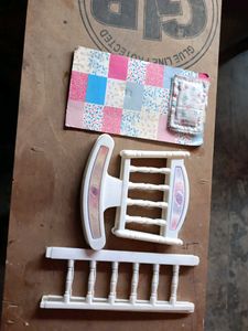 Vintage Baby Doll Crib with Toys